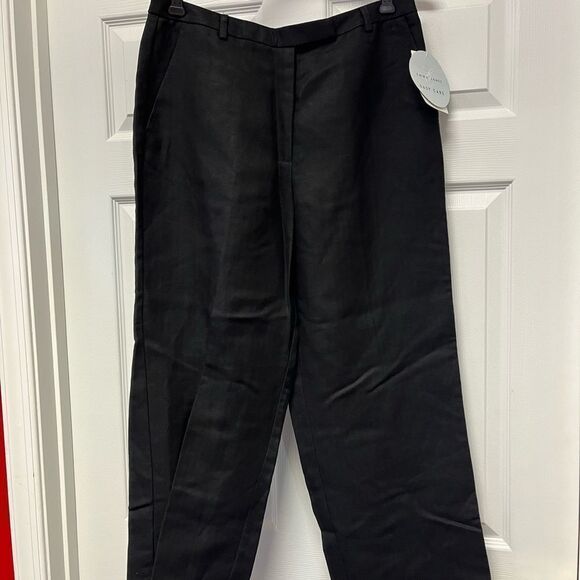Emma James Linen Blend Black Career Pants sz 12 Short NWT - Picture 1 of 4